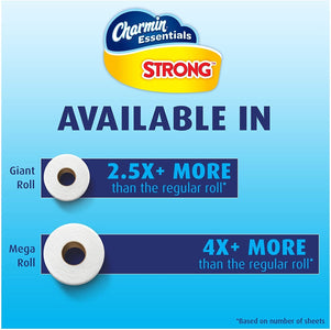 Charmin Essentials Strong Toilet Paper, Bath Tissue, Giant Roll, 12 Count