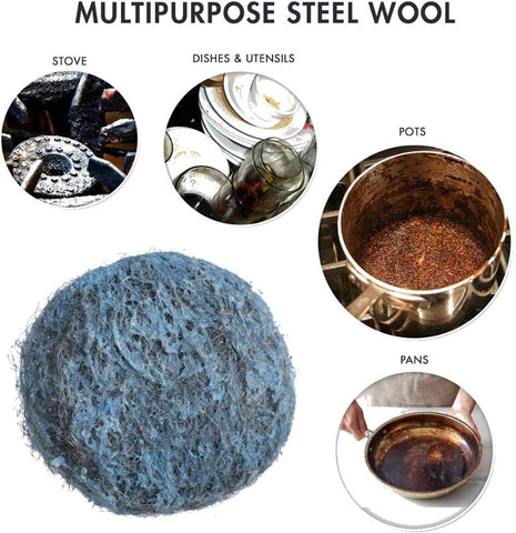 Image of Powerhouse Steel Wool Soap Pads ~ 40 Ct Heavy Duty Scrubbers for Kitchen