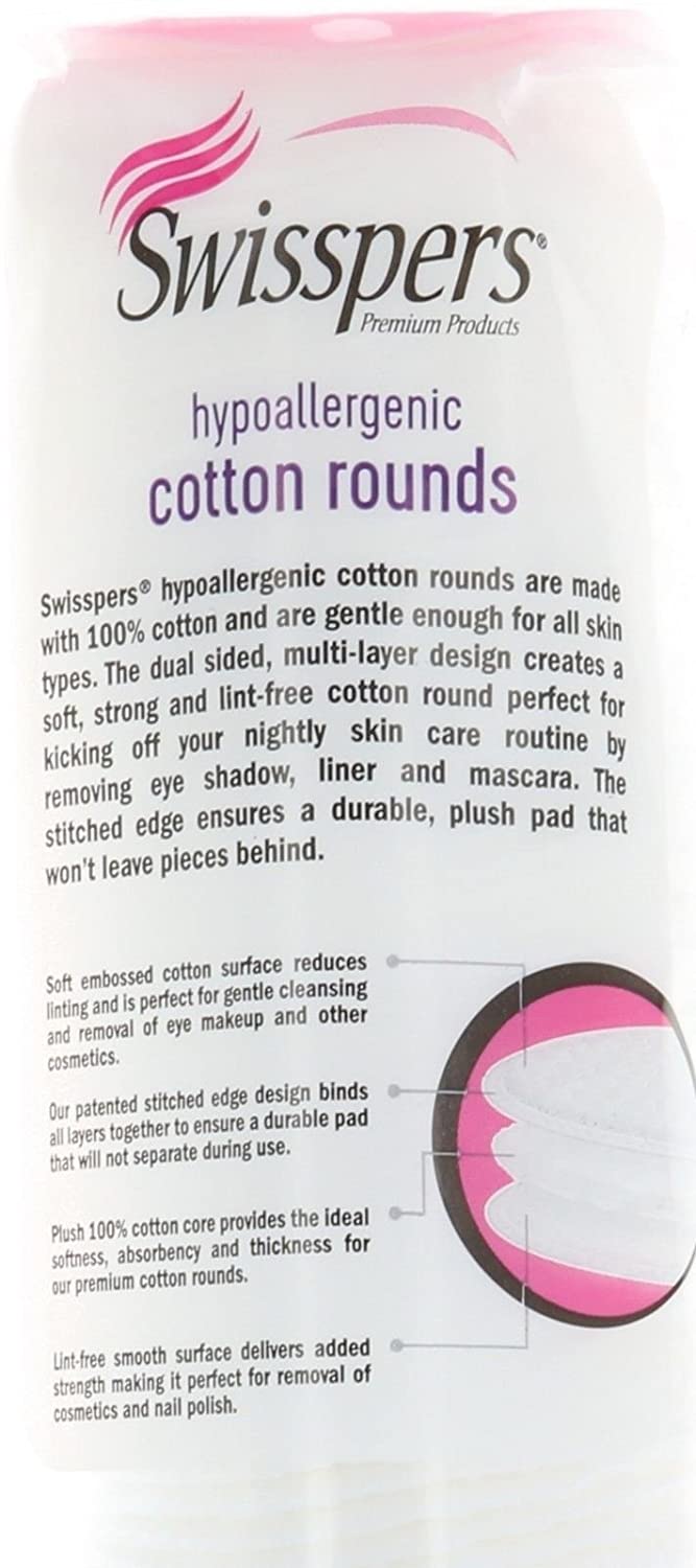 Swisspers Premium Hypoallergenic Cotton Rounds, 900 Count