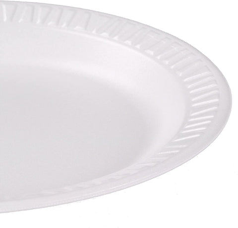 Image of Dart 6PWC 6" Foam Plate, White Color, Concorde Non-Laminated Foam Dinnerware