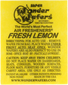 Wonder Wafers 3020 Fresh Lemon Scent Car Truck Air Freshener - 50 Pack
