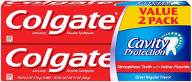 Colgate Cavity Protection With Active Fluoride Toothpaste, Value Pack, 6 Oz, 2 Ea, 6 Oz