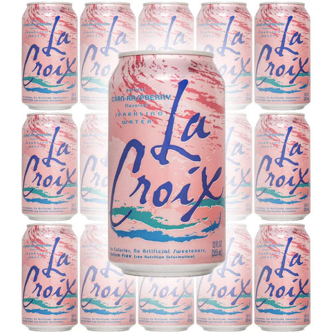 Image of La Croix Crans Raspberry Naturally Essenced Flavored Sparkling Water, 12 oz Can (Pack of 15, Total of 180 Oz)