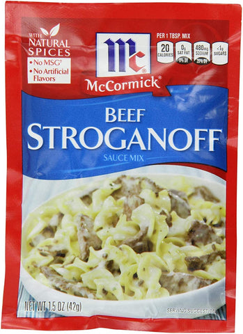 Image of McCormick Beef Stroganoff Sauce Mix (1.5 oz Packets) 4 Pack
