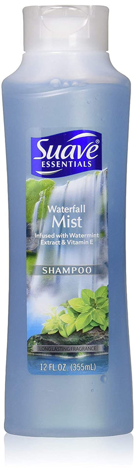 Suave Essentials Waterfall Mist Shampoo 12 oz (Pack of 3)