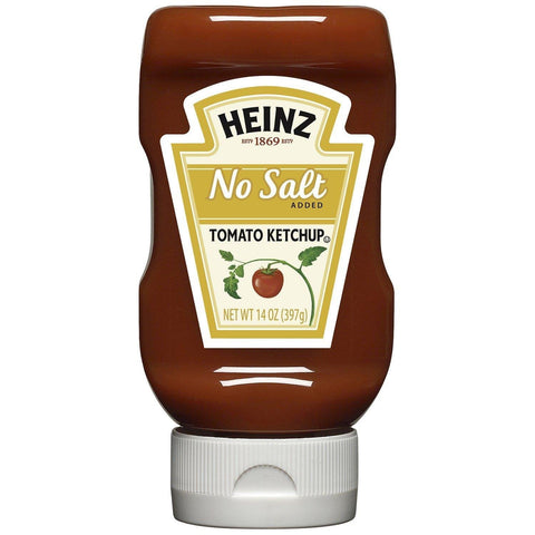 Image of Heinz No Salt Tomato Ketchup, 14 Ounce -- 6 per case.