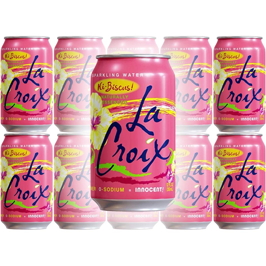 La Croix Hi-Biscus Naturally Essenced Flavored Sparkling Water, 12 oz Can (Pack of 10, Total of 120 Oz)