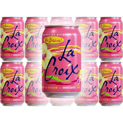 Image of La Croix Hi-Biscus Naturally Essenced Flavored Sparkling Water, 12 oz Can (Pack of 10, Total of 120 Oz)
