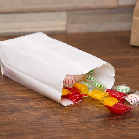 Image of Duro White Paper Lunch Bags, Paper Grocery Bags, Durable Kraft Paper Bags, 2 Lb Capacity