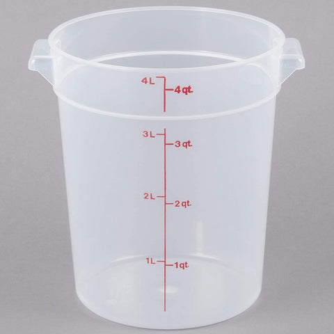 Image of Cambro RFS4PP190 4 Qt. Translucent Round Storage Container with RFSC2PP190 Translucent Lid