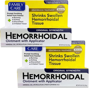 Family Care Hemorrhoidal Ointment with Applicator (2 Pack)