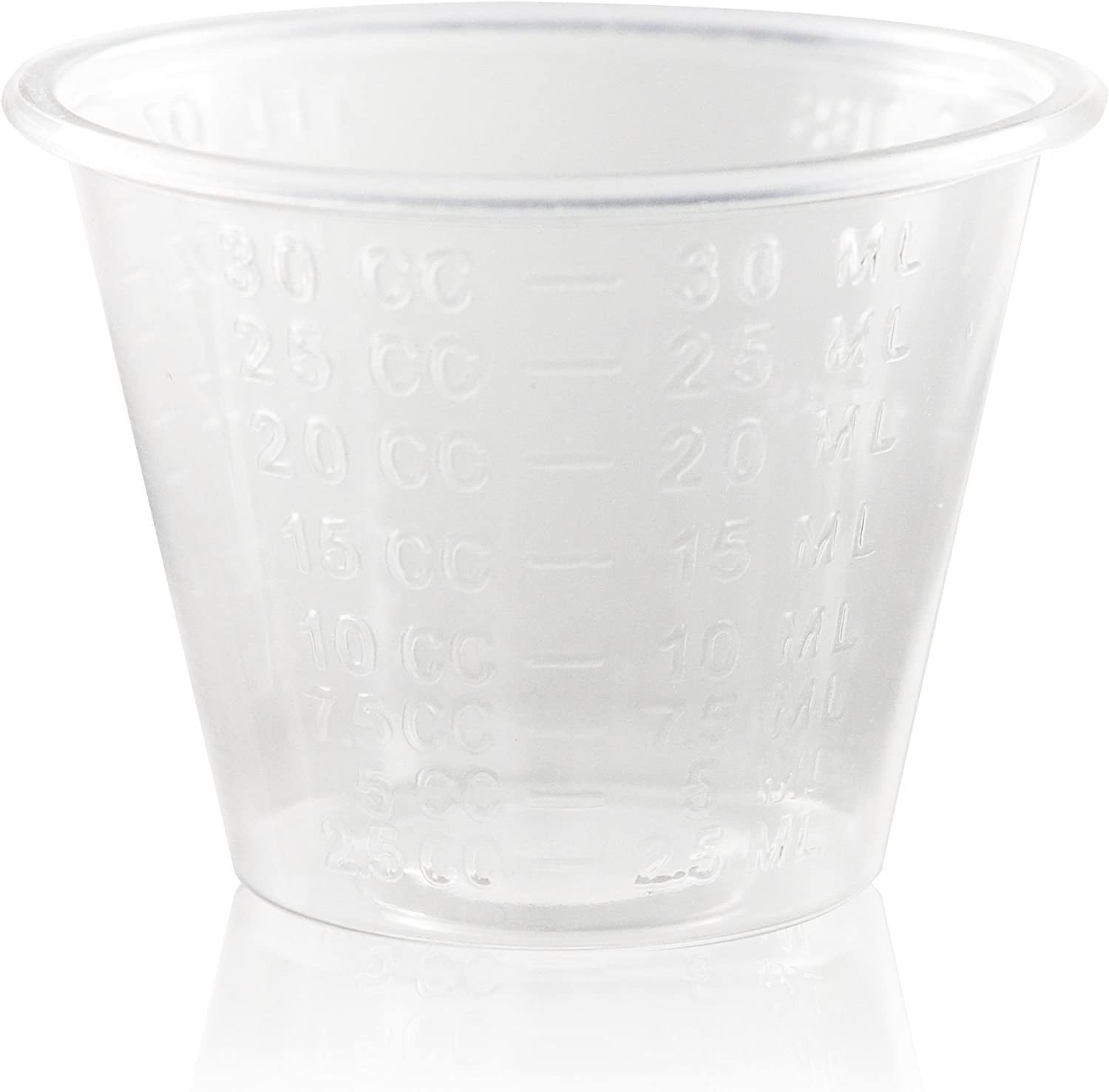 Small Plastic Disposable Medicine Cups: 1 Ounce Measuring/Mixing Cups with Graduated ML, Dram, CC, TBSP & FL OZ Measurement Markings for Pill, Epoxy, Resin & Liquid/Powder Medication - 300 Cup Set