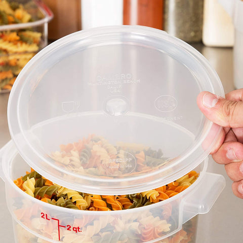 Image of Cambro RFS2PP190 2 Qt. Translucent Round Storage Container with RFSC2PP190 Translucent Lid