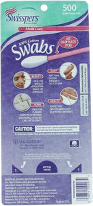 Swisspers Double Tipped Cotton Swabs 500 ea (Pack of 2)