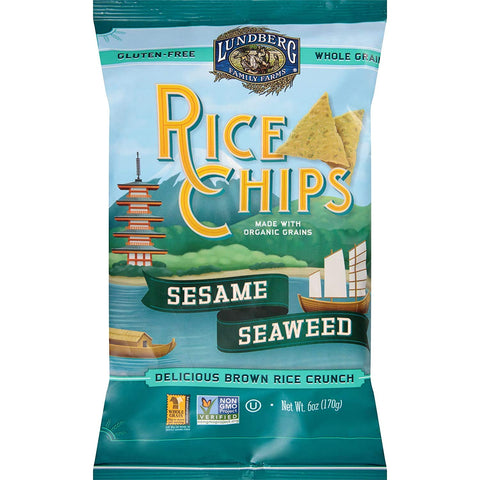 Image of Lundberg Sesame Seaweed Rice Chips 6 OZ (Pack of 4)