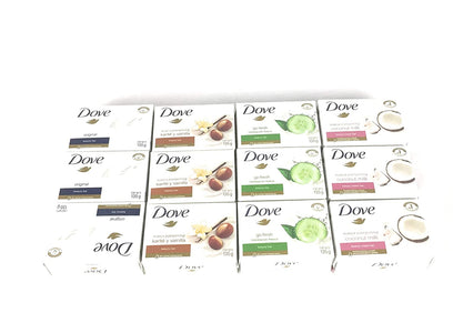 Dove Bar Soap Variety Pack 12 135g Go Fresh Shea Butter Coconut Milk & white