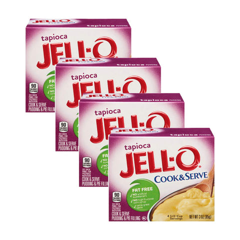 Image of Jell-O, Cook & Serve, Tapioca Pudding & Pie Filling, 3oz Box (Pack of 4)