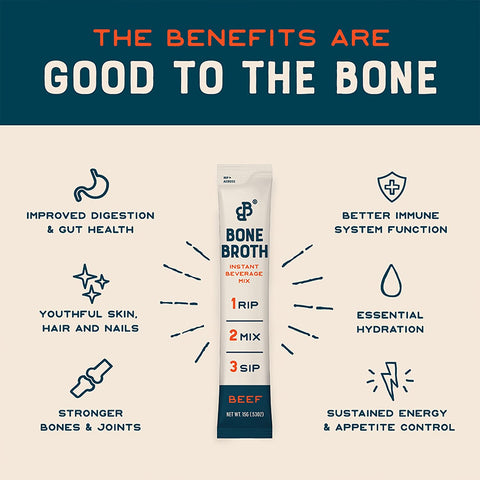 Image of Bare Bones Bone Broth Instant Powdered Beverage Mix, 10g Protein, Keto & Paleo Friendly, 15g Sticks
