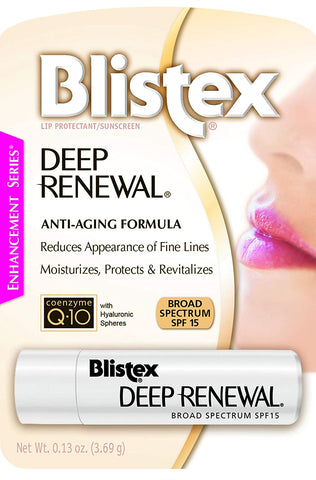 Image of Blistex Lip Protectant Sunscreen Deep Renewal Anti-Aging Formula 0.13 Ounce (3.69g) (Value Pack of 4)