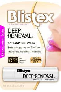 Blistex Lip Protectant Sunscreen Deep Renewal Anti-Aging Formula 0.13 Ounce (3.69g) (Value Pack of 4)