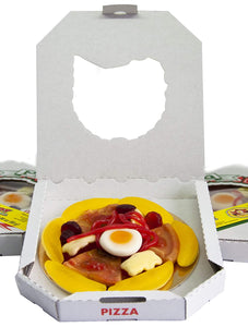 Raindrops Gummy Candy Pizza - 4.5" Mini Pizza with 18 Pieces of Candy Per Box - Yummy Toppings Made from Gummy Bears