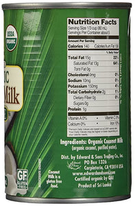 Native Forest Simple Organic Unsweetened Coconut Milk, 13.5 Fl. Oz. (Pack Of 3)