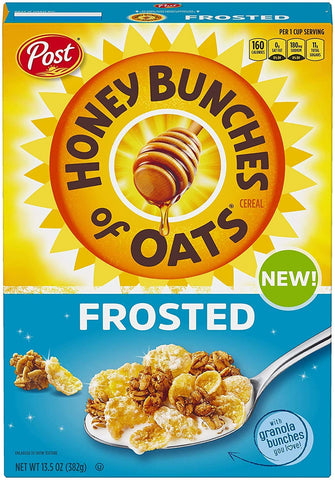Image of Honey Bunches of Oats Honey Bunches of Oats Frosted Breakfast Cereal, 13.5 Ounce Box