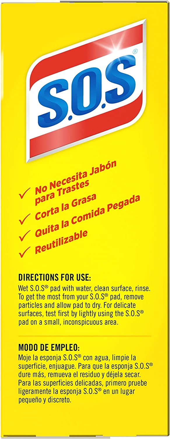 S.O.S-10002 , Steel Wool Soap Pads, 10 Ct