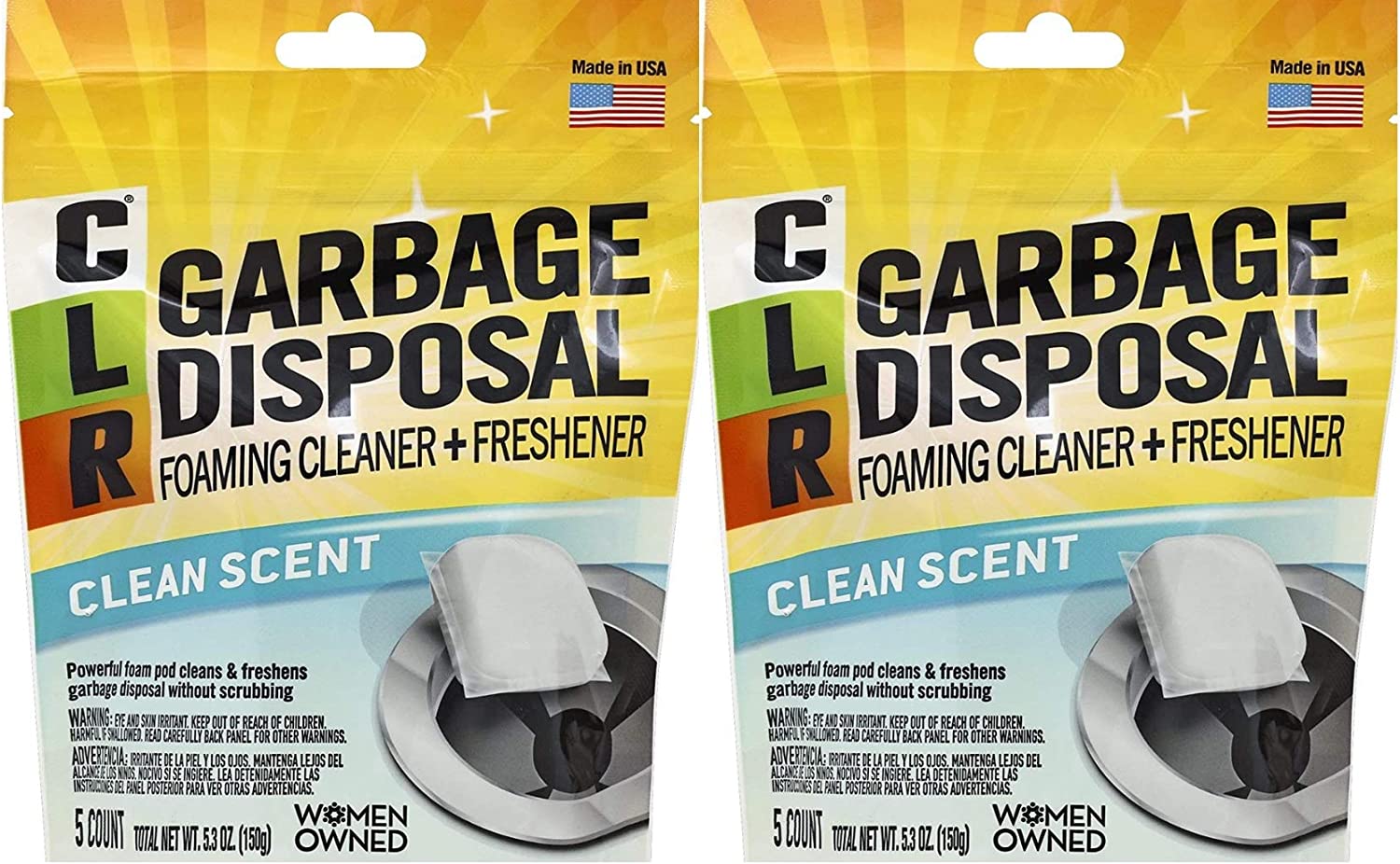 CLR Garbage Disposal Cleaner, 5 Pods (Packaging May Vary) - 2 Pack