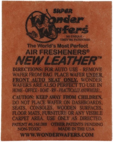 Image of Wonder Wafers 25 CT Individually Wrapped New Leather Air Fresheners
