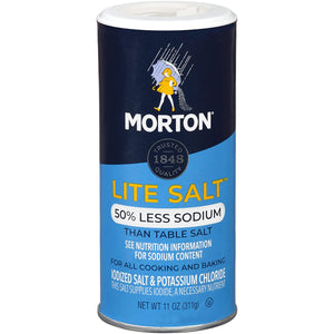 Morton Salt Lite Salt, Less Sodium, 11 oz (Pack of 3)