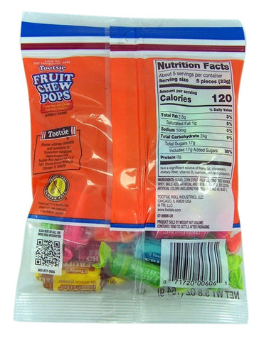 Image of Tootsie Fruit Chews Assorted Fruit Rolls -- Pack of 2 Bags (11.66 Oz Total)