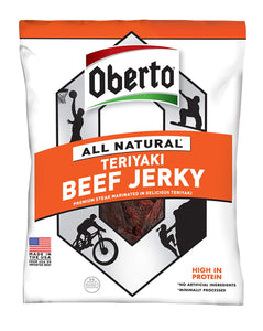 Oberto All Natural Beef Jerky - Original and Teriyaki Beef Jerky .75 oz Snack Size (6 Pack)