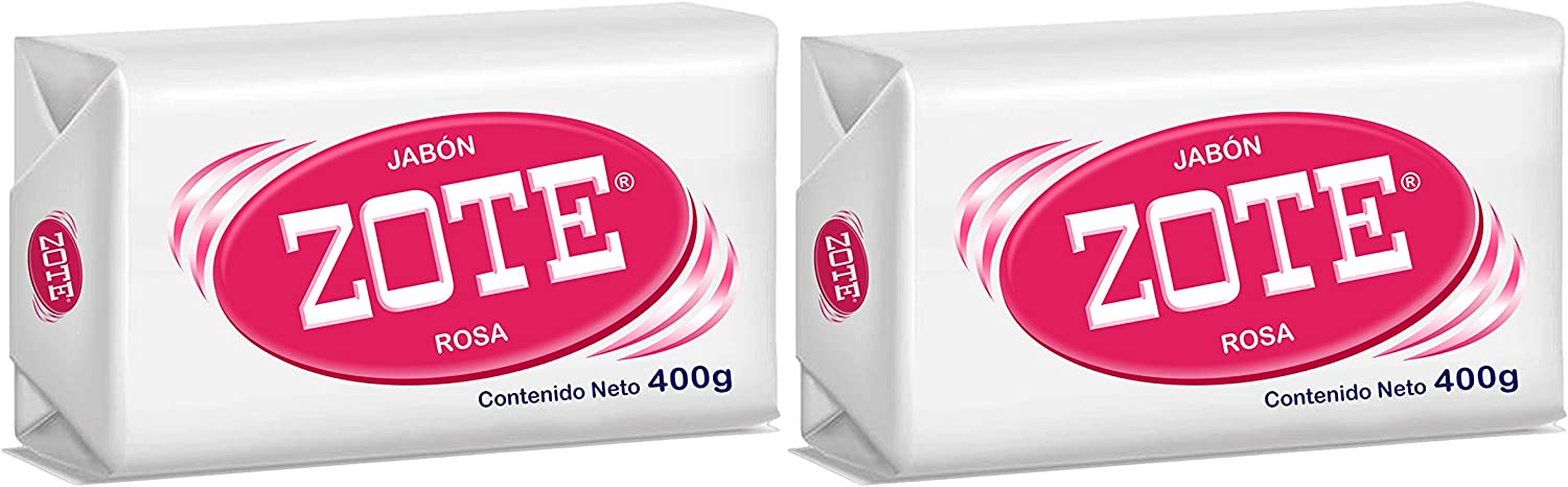 Zote Laundry Soap Bar, Stain Remover Laundry Detergent for Clothes, Catfish Bait, Super Washing Travel Jabon Para Lavar Ropa, Pink Underwear Clothes Washing Soap (400 grams), Pack of 2