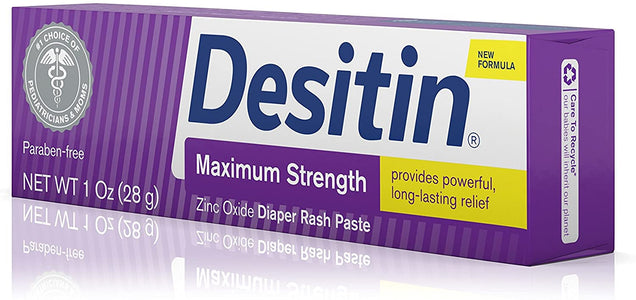 Desitin Maximum Strength Baby Diaper Rash Cream with 40% Zinc Oxide, Travel Size, 1 oz