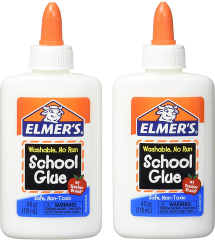 Image of Washable No-Run School Glue, 4 oz, 1 Bottle (E304) - Pack of 2