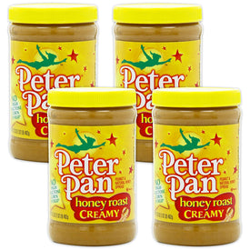 Peter Pan, Honey Roasted Creamy Peanut Butter, 16.3oz Jar (Pack of 4), Multicolor