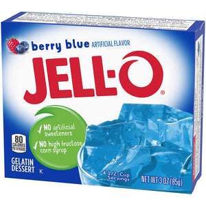 JELLO Berry Blue Gelatin Dessert Mix 3 Ounce Box