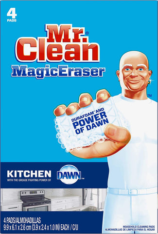 Image of Mr. Clean Magic Eraser Kitchen, Cleaning Pads with Durafoam, 4 count (Packaging May Vary)