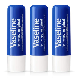 Vaseline Lip Therapy Original | Lip Balm with Petroleum Jelly for Providing Your Lips with Ultimate Hydration and Essential Moisture to Treat Chapped, Dry, Peeling, or Cracked Lips; 0.16 Oz (3 Pack)
