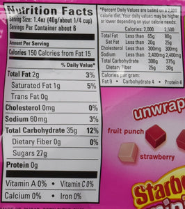 Starburst Mini Fruit Chews FaveReds Unwrapped, 8oz (2 Packs)