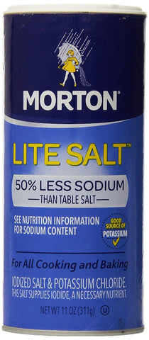 Image of Morton Lite Salt, With Half The Sodium Of Table Salt, 11 oz