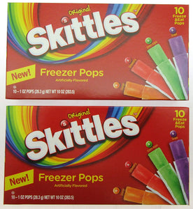 Skittles Freezer Pops ~10 freeze pop box ~ Lot of 2