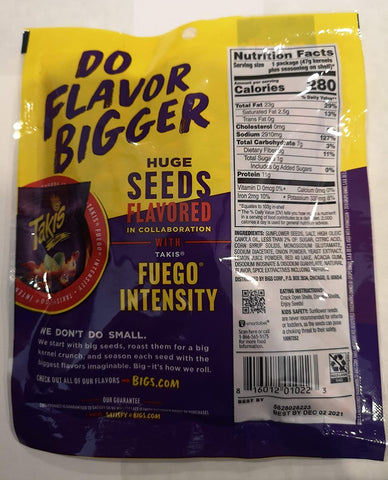 Image of BIGS Takis Fuego Sunflower Seeds 3.63 oz Bag (Pack of 3)