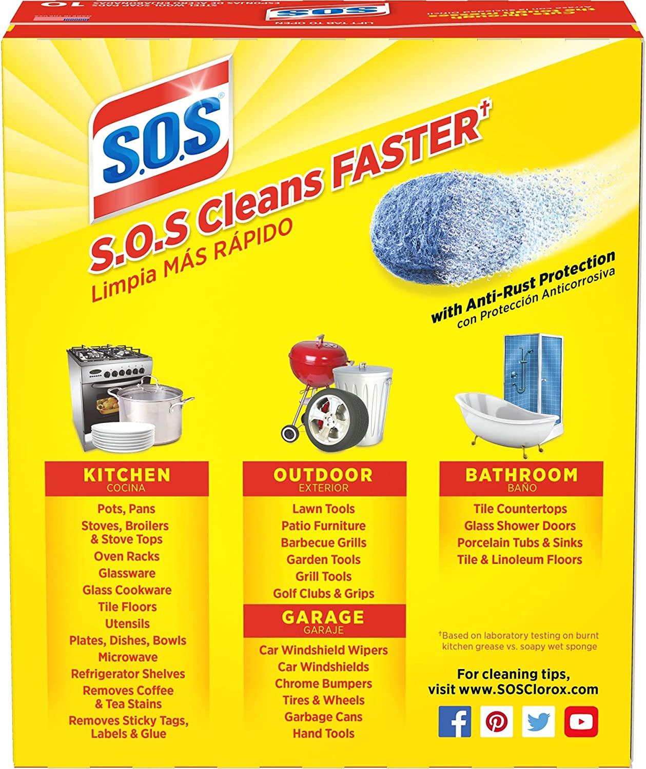 S.O.S-10002 , Steel Wool Soap Pads, 10 Ct
