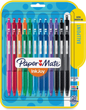 Paper Mate 1945926 Inkjoy 300 RT Retractable Ballpoint Pen, 1mm, Assorted, 24/Pack
