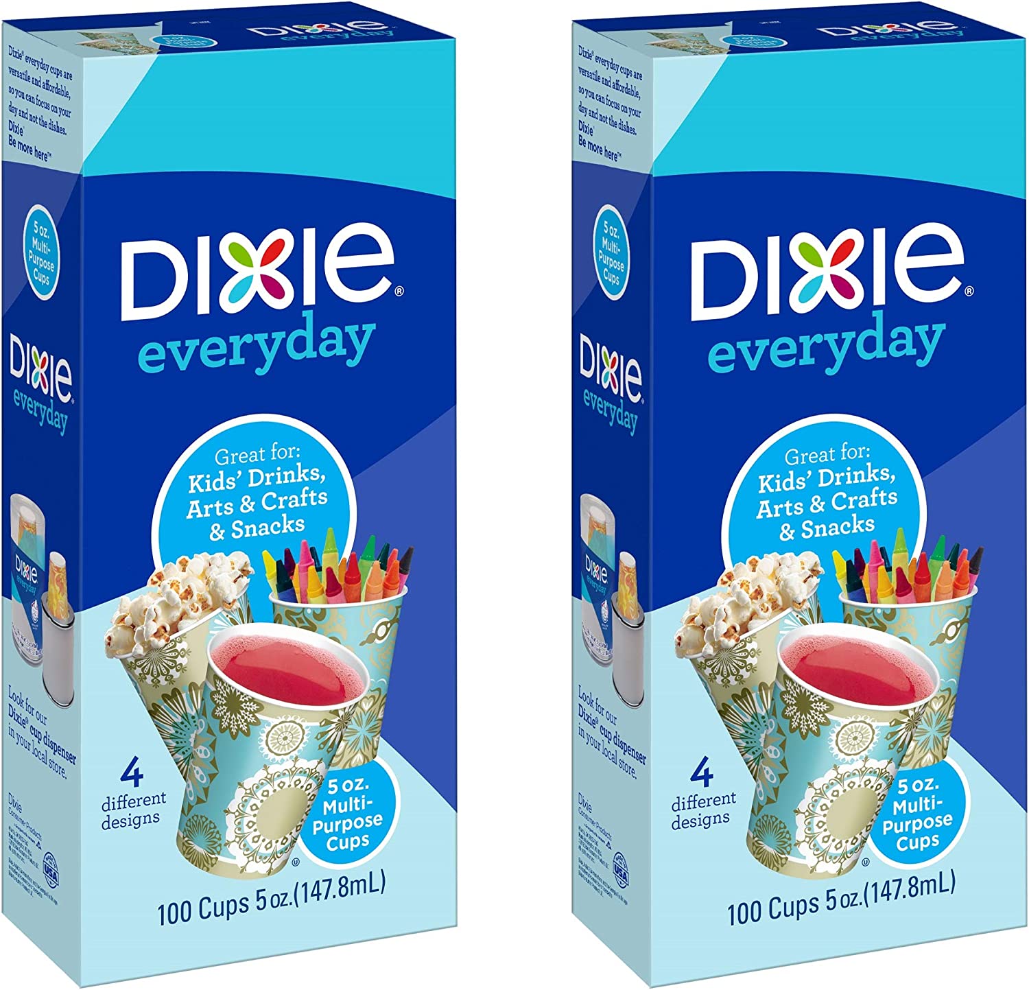 Dixie Bath Cups, Prints - 5 oz - 100 ct - 2 pk