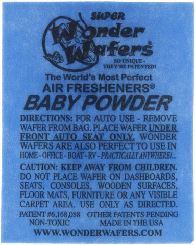 Wonder Wafers 50 and 100 Count Wrapped Automobile Professional Use Air Fresheners Car and Truck Detail Baby Powder