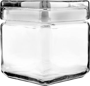 Anchor Hocking Stackable Jars with Glass Lid, Set of 2