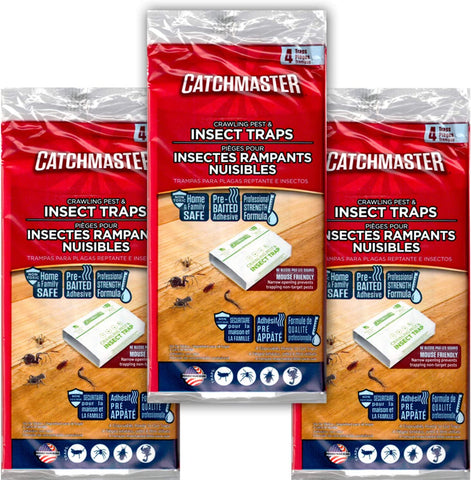 Image of Catchmaster 724 Spider and Insect Glue Trap - 4 Professional Strength Traps per Package